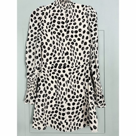 Reformation Black and White Polka Dot Mini Dress - Picture 4 of 11